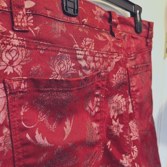 DG2 Diane Gilman Stretch Pants-Sparkle Embossed Print-Size 12-Vanentine-Holiday - Picture 4 of 11